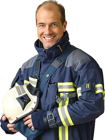 Feuerwehrmann in Einsatzkleidung