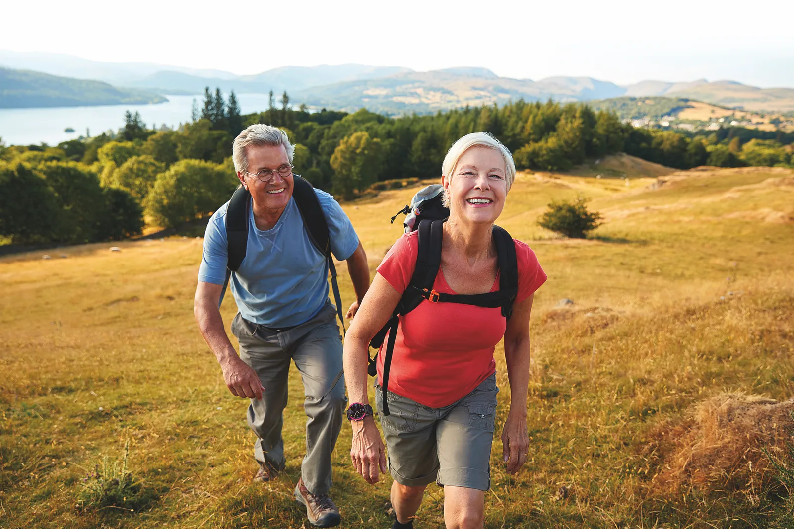 Wanderer in einer Berglandschaft